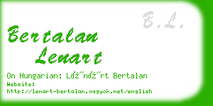 bertalan lenart business card